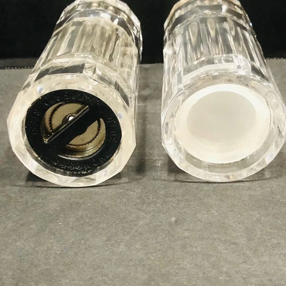 Olde Thompson Clear Acrylic Salt Shaker and Pepper Mill Set Carbon Steel Grinder